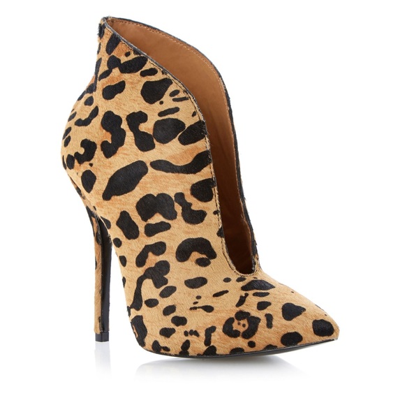 Steve Madden derived leopard print calf hair stiletto heels  pointy toe - Picture 1 of 16